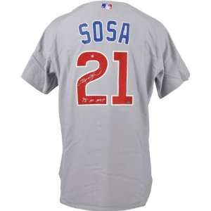 Sammy Sosa Autographed Jersey  Details Chicago Cubs, 98 NL MVP, Grey