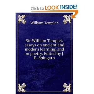  Sir William Temples essays on ancient and modern learning 