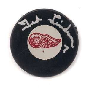  Signed Ted Lindsay Hockey Puck