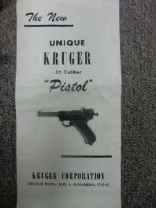 CAP PISTOL GUN MIB KRUGER LUGER MAUSER GERMAN UNUSED MINT IN BOX 