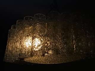 Mid Century 60´s Doria Flushmount Brass Glass Tube Lamp  
