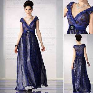 Printing Chiffon Long Formal Party Evening Gowns Dress  