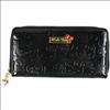 Hello Kitty Black Embossed Patent Long Wallet Sanrio  
