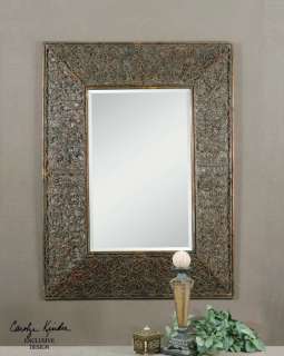 Knotted Rattan Rectangular Beveled Wall Mirror  