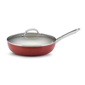  Farberware Premium 12 Inch Cov Deep Skillet, Red Kitchen 