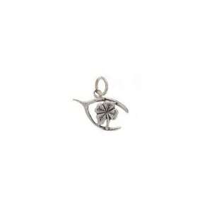  Wishbone with Lucky Four Leaf Clover Charm Jewelry