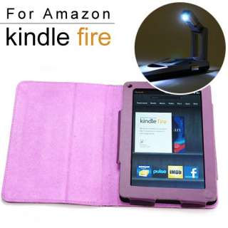 For  Kindle Fire 3G WIFI PU Leather Cover Case Shell +LED 