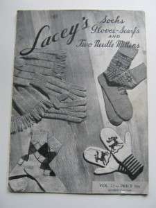 Vtg Laceys Socks Gloves 2 Needle Mittens Knit Patterns  