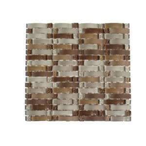  Taupe Curved Mosaic Glass Tile