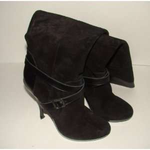  Bebe Womens Black Suede 4 Inch Boot, Size 8 1/2 