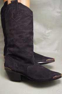 Maine Woods Black Western Suede 10 m Womens Boots  