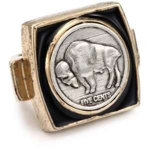  Low Luv by Erin Wasson Buffalo Coin Square Ring, Size 8 