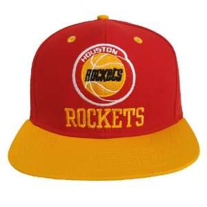  Houston Rockets Retro Name & Logo Snapback Cap Hat Red 