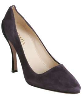 Prada plum suede contrast color heel pumps  