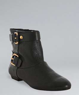 BCBGMAXAZRIA black leather Falla buckle ankle boots