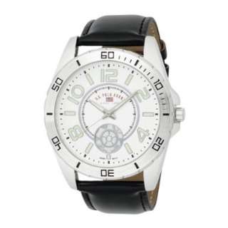 Polo Assn. Mens US5159 Silver Dial Black Strap Watch   designer 