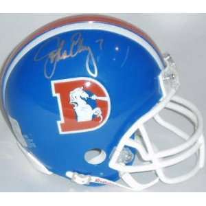 John Elway Denver Broncos Autographed Throwback D Logo Riddell Replica 
