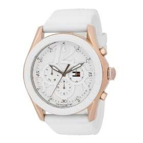 Tommy Hilfiger Womens 1780967 Sport Rose Gold Plated white Dial Watch 