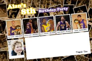 LA LAKERS NBA BIRTHDAY PARTY INVITATION fastservice CARD TICKETS 