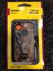   iPhone 4S 4 OtterBox Defender Hybrid Case holster REALTREE CAMO orange