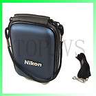   Black leather camera bag case Nikon Coolpix S6100 S5100 S4000  