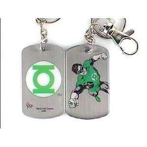   Green Lantern Dog Tag Key Chain Ring with Clip Flop 