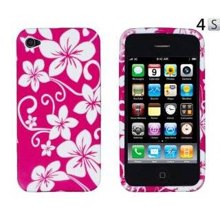 Pink Hawaiian Flowers Flexible TPU Gel Case for Apple iPhone 4, 4S (AT 