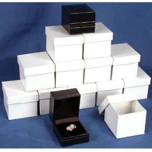  12 Ring Gift Boxes Black Leather Jewelry Case Display 