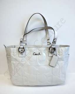  Signature COACH Gallery Embossed East West Patent Leather Handbag Tote