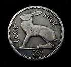Ireland 1942 3 Pence Coin Blue Hare Rabbit Rabbits Harp Bunny KM#12a