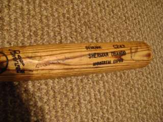 Sherman Obando Signed Autographed Montreal Expos Game Used Bat Orioles 
