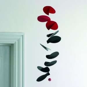   Turning Leaves Mobile Sculpture by Flensted Mobiles   Black/Red Baby