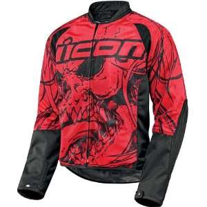   Icon Hooligan 2 Mesh Motorcycle Jacket Etched Red Automotive