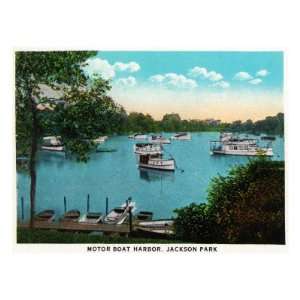  Chicago, Illinois, View of Motor Boat Harbor in Jackson 