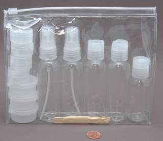 Carry On Travel plastic containers TSA bottles jars ~ 16pc kit
