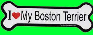 LOVE MY Boston Terrier Bone Magnet,Dog Rescue Charity  