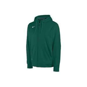 Nike Tko Full Zip Performance Fleece Hoodie   Mens   Dark Green/White 