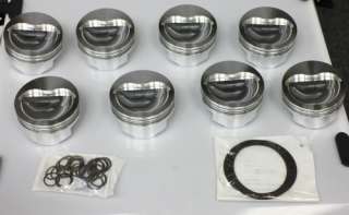 SBC CHEVY 406 PROBE FORGED PISTONS REV. DOME 14950  030 +30 4.155 
