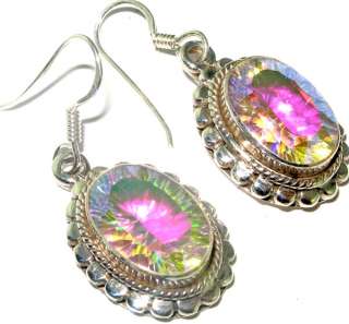  collection Rainbow mystic topaz .925 STERLING SILVER Earrings 1.2