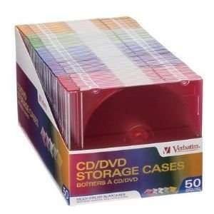  Color CD/DVD Slim Cases 50 Pac Electronics