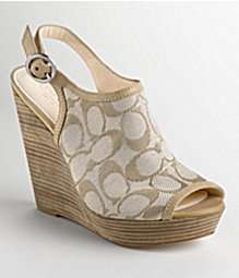 COACH JANET Khaki Platform Wedge Sandals NIB ++ Sizes  