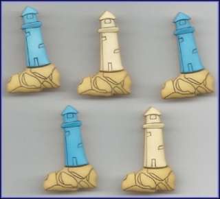 LIGHTHOUSE Buttons Sewing Scrapbooking Nautical Ocean Sea Lake Card 