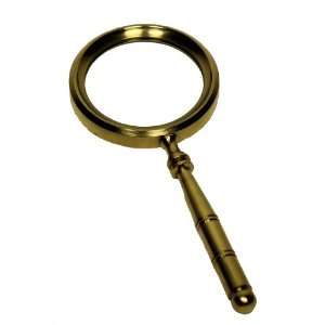  4 Hand Held Brass Magnifying Glass   Pocket Size [Office 