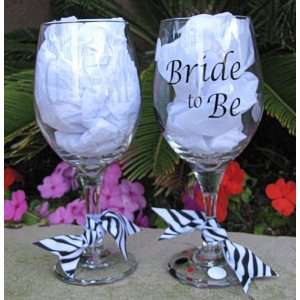  Groom and Bride to Be Wine Glass   Sold Individually 