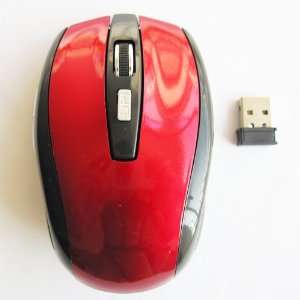   4GHz Portable Optical Wireless Mouse USB Receiver Red Electronics