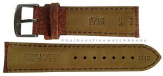 22mm deBeer Havana Chrono Leather Mens Distressed Watch Band Strap Tan 