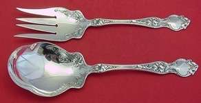 VIOLET BY WALLACE STERLING SILVER SALAD SERVING SET 8 3/4 2PC  