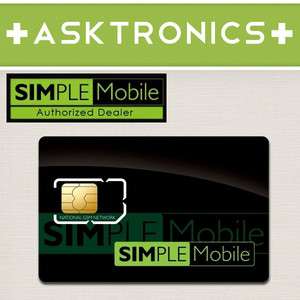 NEW RETAIL SIMPLE MOBILE 3G 4G GSM PREPAID SIM CARD  