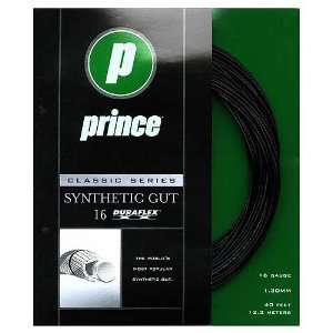  Prince Synthetic Gut   Tennis String Set   Black   16 ga 