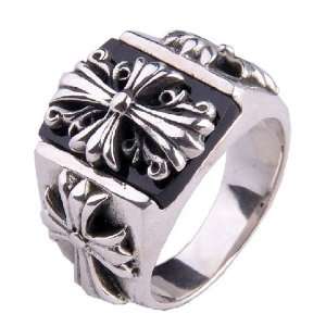  Rock Punk Jewelry for Men Iron Cross Ring for Guys Fashion 